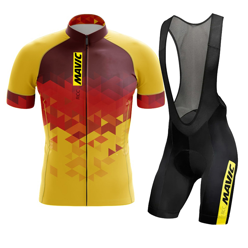 Cycling Gear Leaderboard - Mavic-トライアスロン用の男性用サイクリングセット,半袖衣類,よだれかけとショーツ,夏,2024