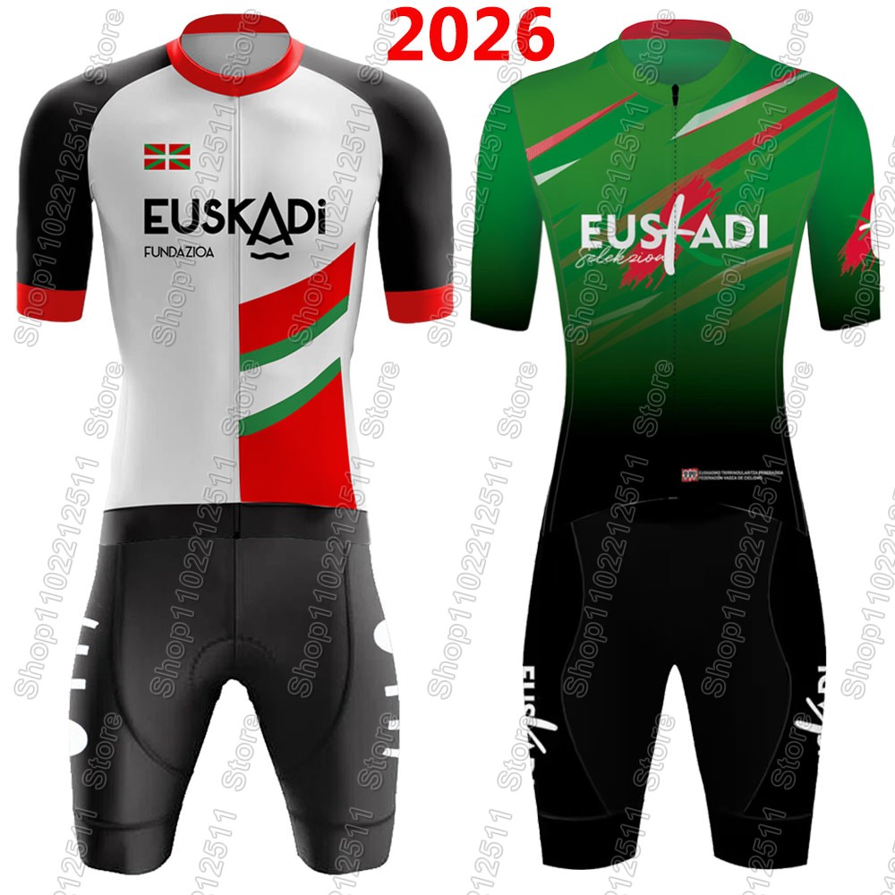 Cycling Gear Leaderboard - Euskadi チームサイクリングジャージ 2026 セット夏スペイン自転車服ロードバイクシャツスーツ自転車ビブショーツ MTB Ropa