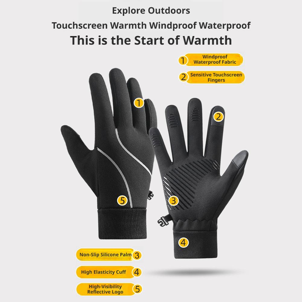充電式ヒーター内蔵手袋。冬用、フリース素材、タッチスクリーン - Cycling Glove のレビューと価格