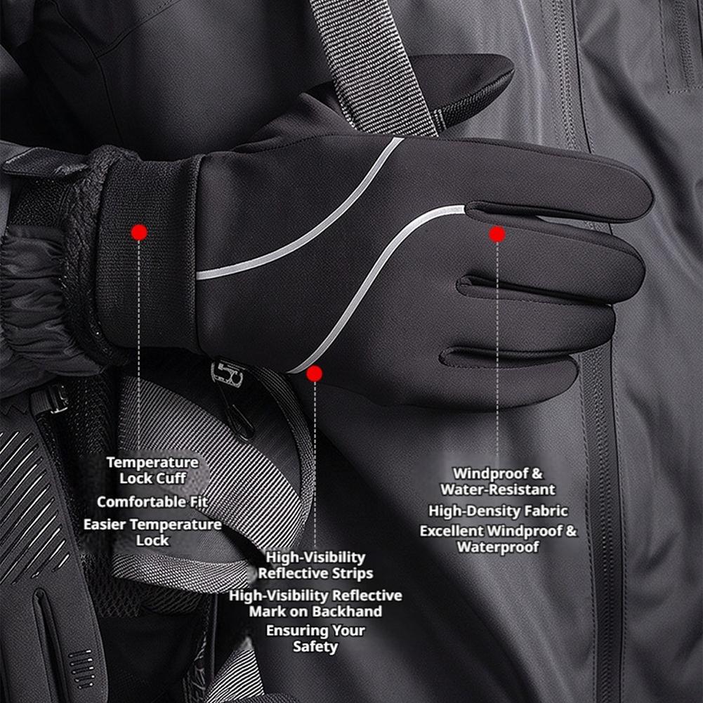 充電式ヒーター内蔵手袋。冬用、フリース素材、タッチスクリーン - Cycling Glove のレビューと価格