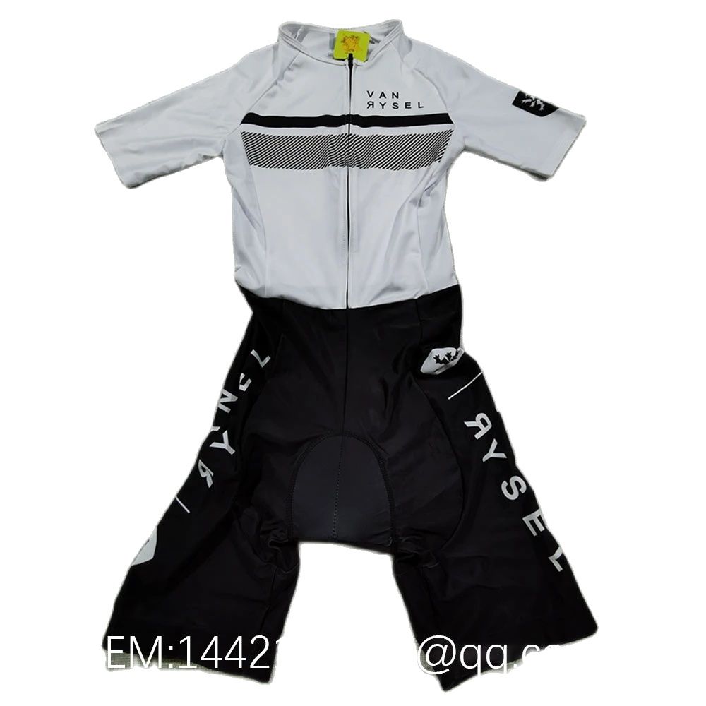 Vanrysel ホワイト/ブラック ワンピース トライアス - Cycling Gear Leaderboard のレビューと価格