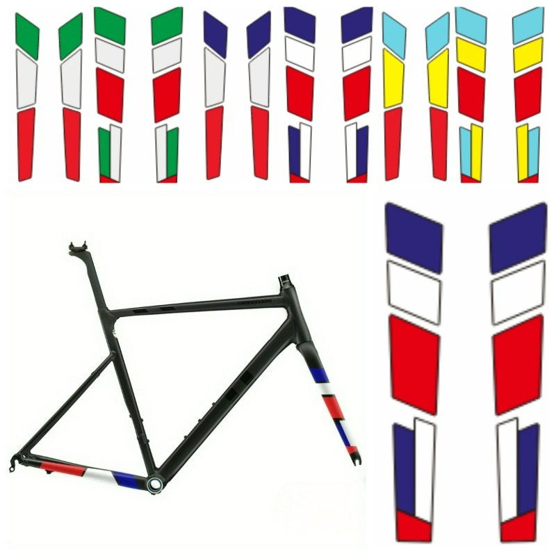14 個 2D 3 色ストライプバイクフレームフォークデカー - Cycling Gear Sale のレビューと価格