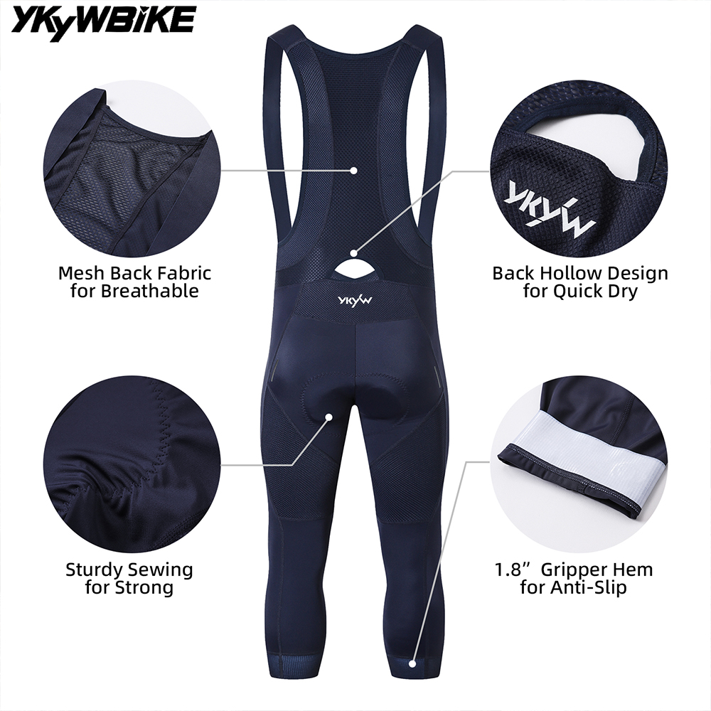 Ykywメンズ夏3/4サイクルビブショーツダークブルーコーヒ - Ykyw Cycling Gear のレビューと価格